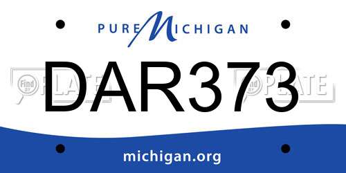 DAR373 Michigan License Plate