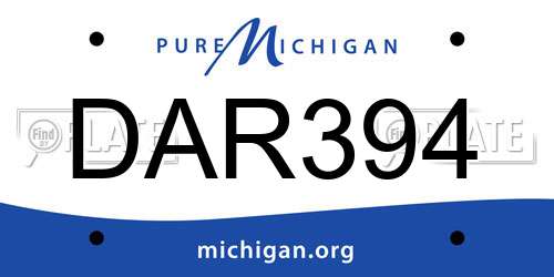 DAR394 Michigan License Plate