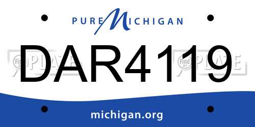 DAR4119 Michigan License Plate