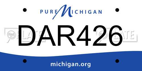 DAR426 Michigan License Plate