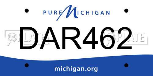 DAR462 Michigan License Plate