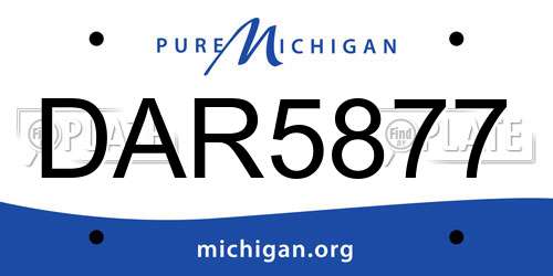 DAR5877 Michigan License Plate