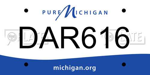 DAR616 Michigan License Plate