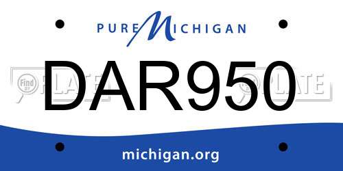 DAR950 Michigan License Plate