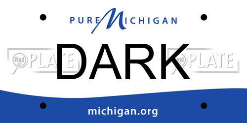 DARK Michigan License Plate
