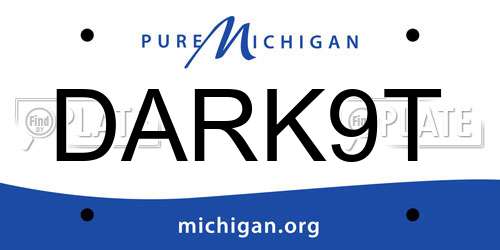 DARK9T Michigan License Plate