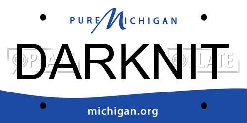 DARKNIT Michigan License Plate