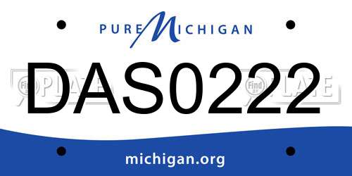 DAS0222 Michigan License Plate