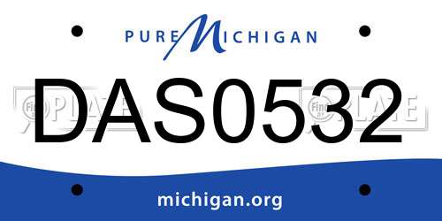 DAS0532 Michigan License Plate