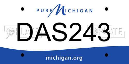 DAS243 Michigan License Plate