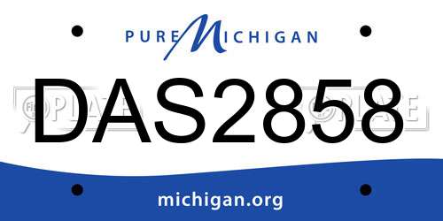 DAS2858 Michigan License Plate