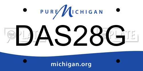 DAS28G Michigan License Plate