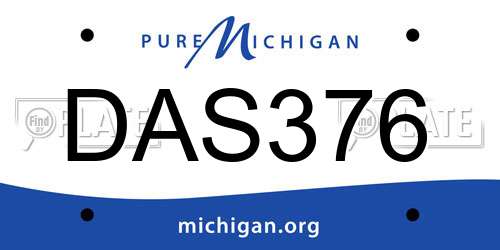 DAS376 Michigan License Plate