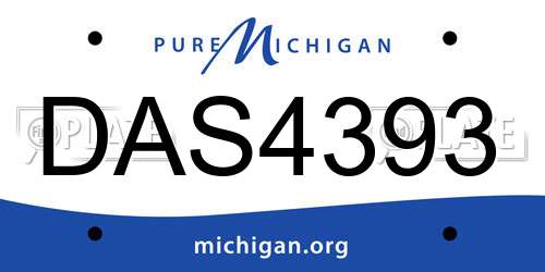 DAS4393 Michigan License Plate