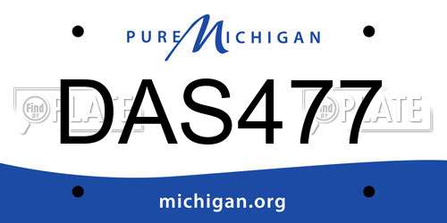 DAS477 Michigan License Plate