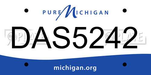DAS5242 Michigan License Plate