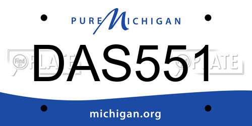 DAS551 Michigan License Plate