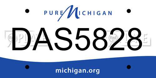DAS5828 Michigan License Plate
