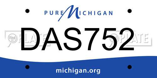 DAS752 Michigan License Plate