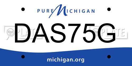 DAS75G Michigan License Plate