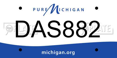 DAS882 Michigan License Plate