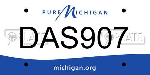 DAS907 Michigan License Plate