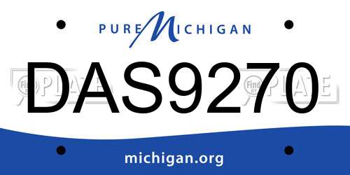 DAS9270 Michigan License Plate