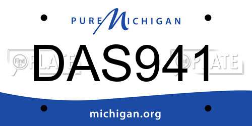 DAS941 Michigan License Plate