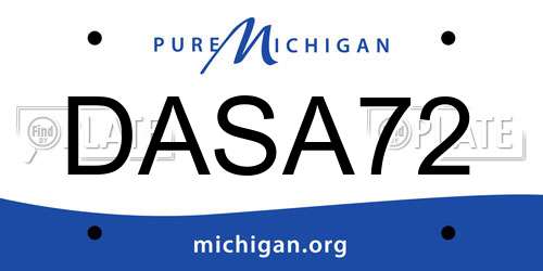 DASA72 Michigan License Plate