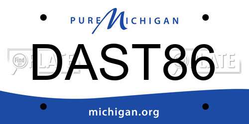 DAST86 Michigan License Plate