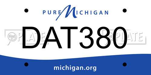 DAT380 Michigan License Plate