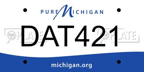DAT421 Michigan License Plate