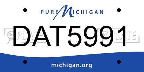 DAT5991 Michigan License Plate