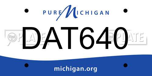 DAT640 Michigan License Plate