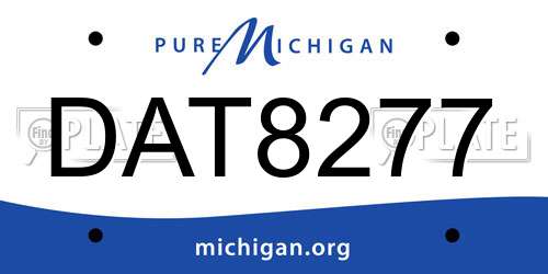 DAT8277 Michigan License Plate