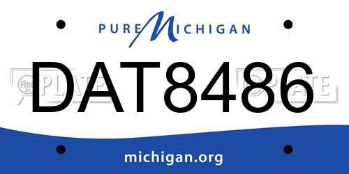 DAT8486 Michigan License Plate