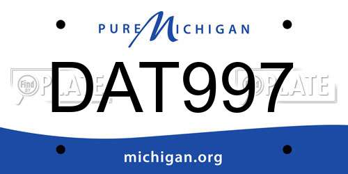 DAT997 Michigan License Plate