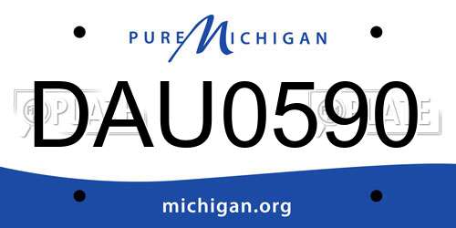 DAU0590 Michigan License Plate