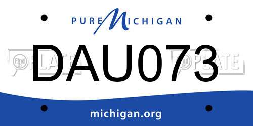 DAU073 Michigan License Plate
