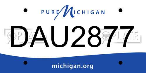 DAU2877 Michigan License Plate