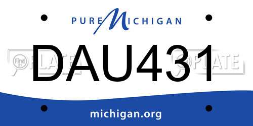 DAU431 Michigan License Plate