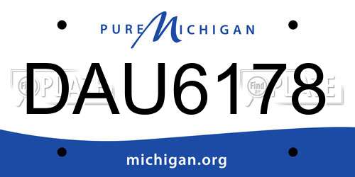 DAU6178 Michigan License Plate