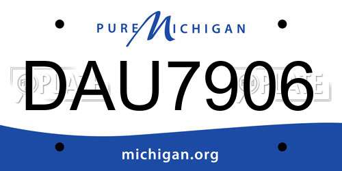 DAU7906 Michigan License Plate