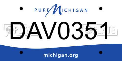 DAV0351 Michigan License Plate