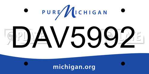 DAV5992 Michigan License Plate