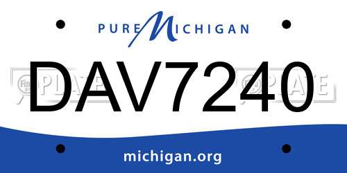 DAV7240 Michigan License Plate