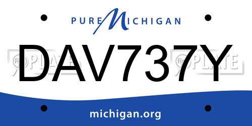 DAV737Y Michigan License Plate