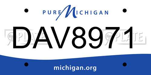 DAV8971 Michigan License Plate