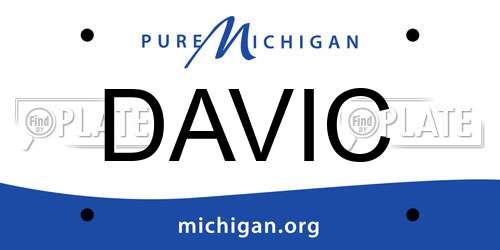 DAVIC Michigan License Plate