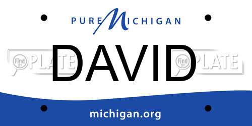 DAVID Michigan License Plate